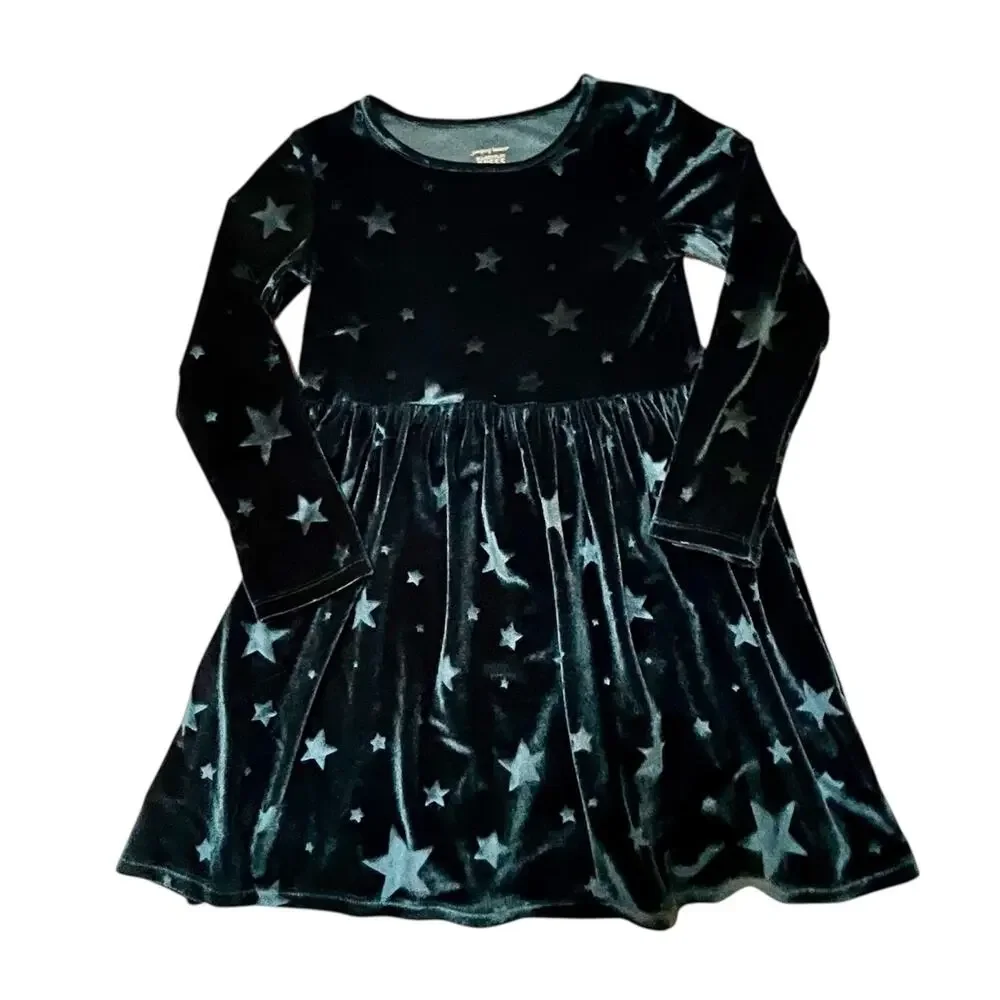 Jumping Beans Embossed Velour Skater Dress Size 5T